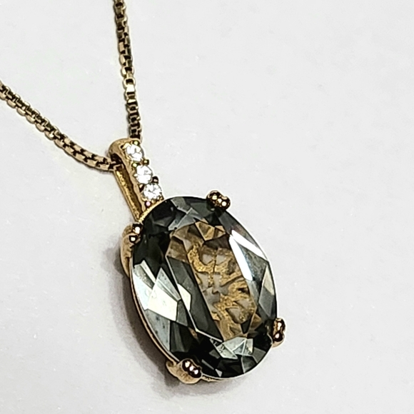 VERA WANG 18K Gold over SILVER Gray Necklace - Picture 11 of 13